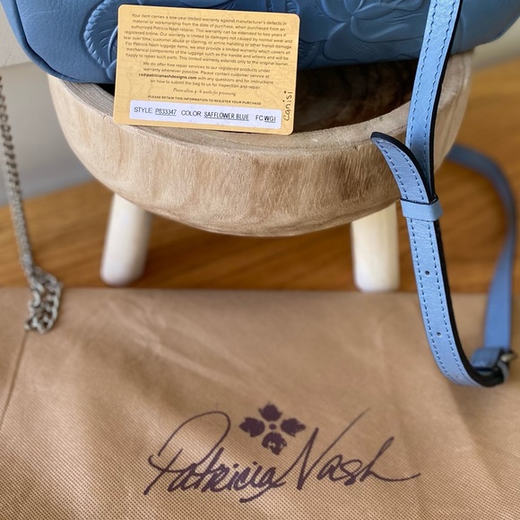 Authentic Patricia Nash Canisi Rose Tooled Leather Framed Satchel Crossbody Bag - Picture 4 of 15